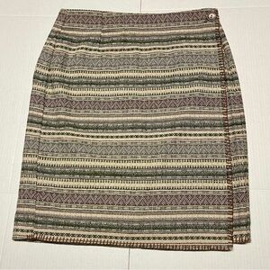 Adrian Jordan VTG Tan Wrap Geometric Skirt Sz 18 Cottagecore Western Hippie